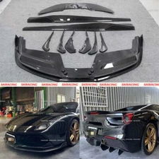 Fits Ferrari 488 GTB 2016-2019 Real Carbon Front Rear Lip Side Skirt Body Kits