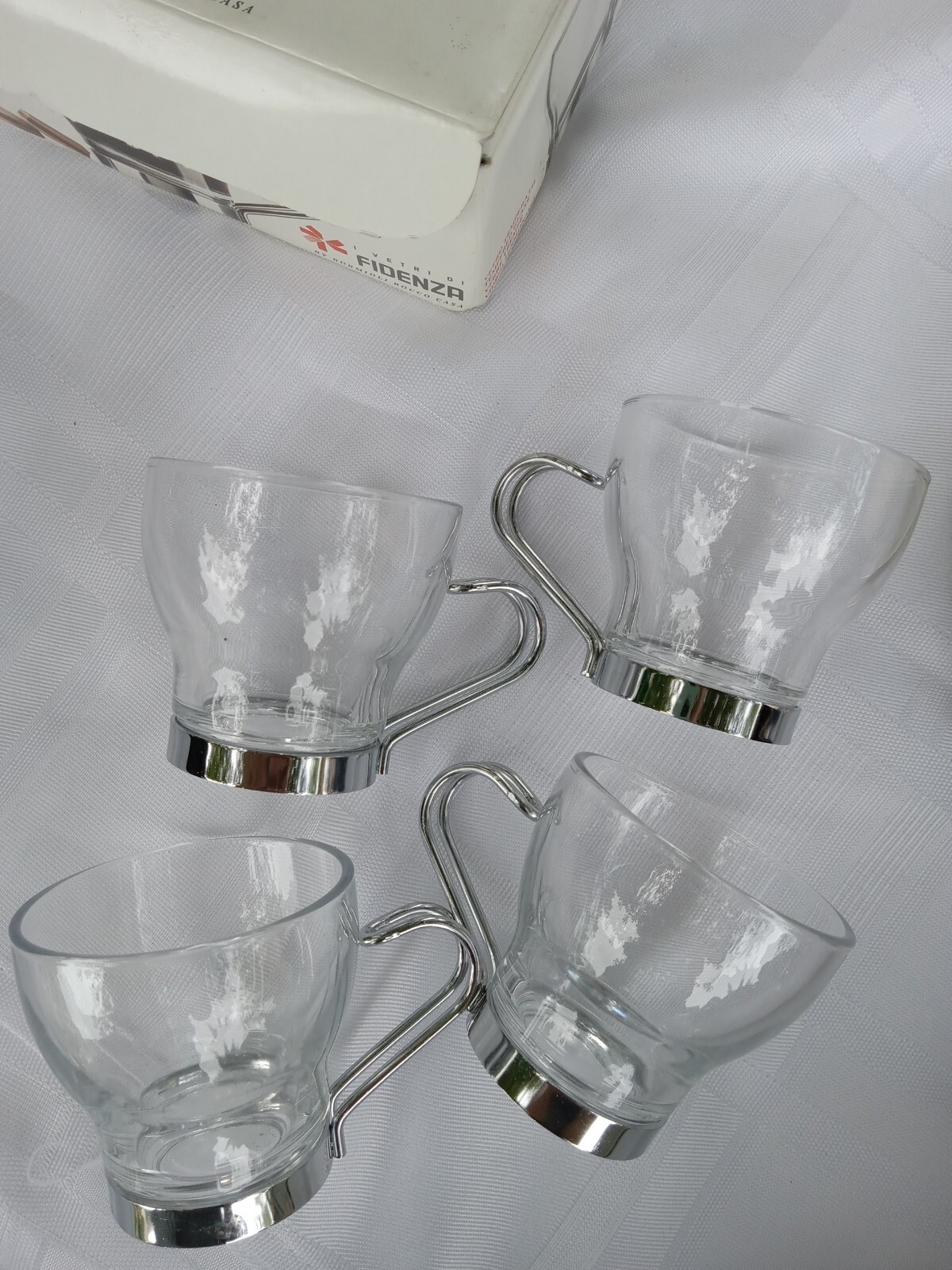 Fidenza Oslo expresso cups. New in the box. Set of four. Very stylish