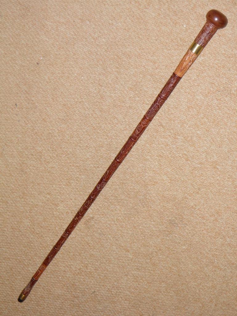 Antique Japanese Walking Stick / Cane - Buddhist Sōhei Shaft