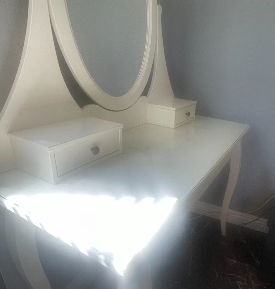 tocador escritorio blanco con espejo  Foto 2 de 4