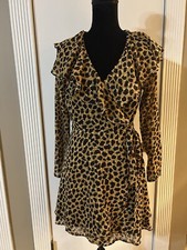 Free People Leopard Print Frenchie Wrap Dress Size-S / Retail $148