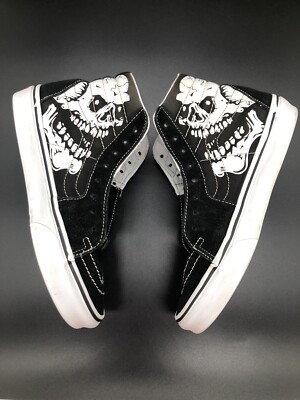 Vans SK8-Hi Glow in the Dark Skull Skate Shoes Sneakers Black/White M8 W9.5 US Vans glow skulls sk8 - Gem main image 4