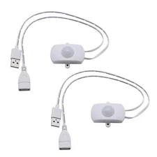 2Pcs Mini LED PIR Motion Sensor Switch DC 5-24V 2A Infrared Activated LED Mot...
