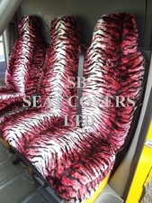 TO FIT A FIAT SCUDO, 2010, VAN SEAT COVERS, RED TIGER FAUX FUR