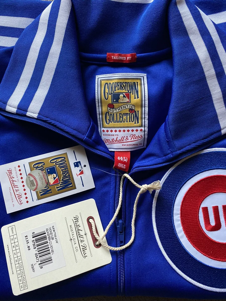 MITCHELL AND NESS CHICAGO CUBS BP JACKET Blue LARGE ADULT MLB