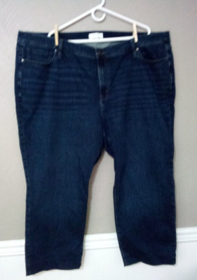 Lane Bryant Plus 30/32 Dark Blue Jeans Stretch/Curvy-- Rarely Worn *hem note