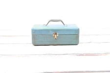 Vintage Blue Tackle Box Tool Box With Cantilever Tray Fishing Decor Simonsen?