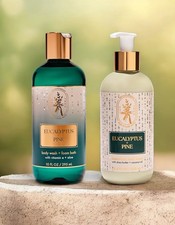 BATH  BODY WORKS  EUCALYPTUS PINE  AROMATHERAPY BODY WASH  LOTION SET OF 2PC.