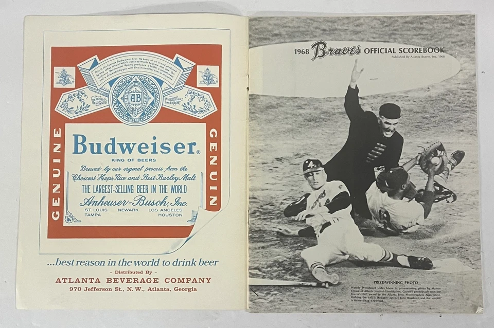 1968 ATLANTA BRAVES SCOREBOOK vs St. Louis Cardinals w/blank Score Card - Image 3 of 4