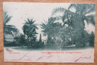 Alte Ansichtskarte Kolonien Kamerun / Gouvernements Park Nachtigal Denkmal 1905