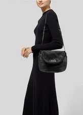 Marc Jacobs Natasha Black Pebbled Leather Crossbody Purse W/Snakeskin Strap EUC