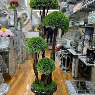 Künstliche Zeder Kugel Topiary Baum Faux Rund Strauch Busch 4 Gras Blume 120CM