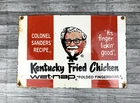 VINTAGE KFC Kentucky Fried Chicken FAST FOOD GAS OIL SODA POP PORCELAIN AD SIGN