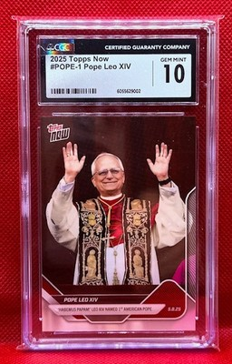 #ad Pope Leo XIV 2025 Topps Now 1st American Pope 🔥CGC 10🔥 $45.99