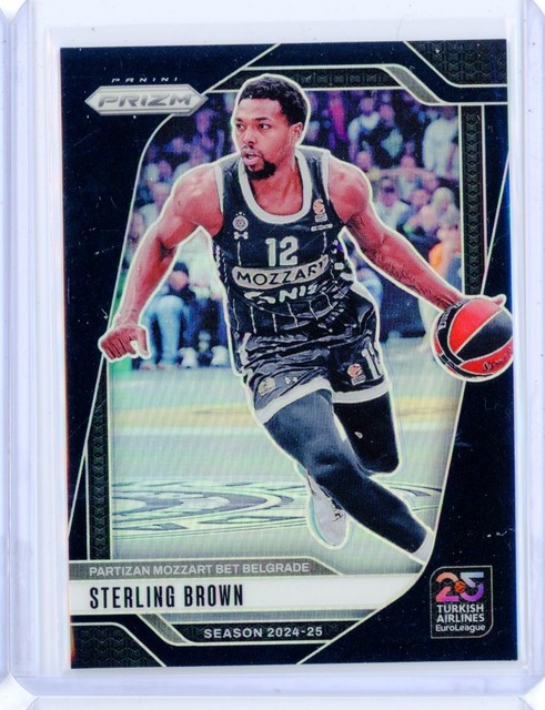 2024-25 Panini Prizm Euroleague STERLING BROWN Partizan Black Prizms TRUE 1/1