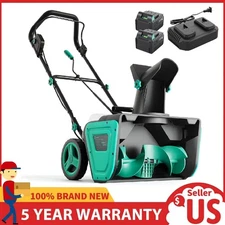20" 40V Cordless Snow Blower ,Electric Snow Thrower Brushless Motor & LED Light