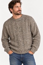 Vintage Fisherman Out of Ireland Wool Cable Knit Sweater Men's XL Irish Aran