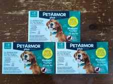 PetArmor PLUS 3 Doses Flea Tick Lice Treatment for MEDIUM DOGS Dog 23-44 lbs 