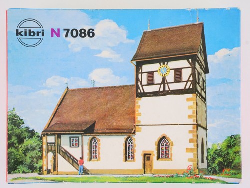 Kibri 7086 N iglesia Schanbach kit escala N sin construir ¡como NUEVO! EMBALAJE ORIGINAL 1706-07-24 | Zustand: Gebraucht