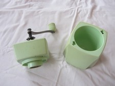 Snail small coffee grinder KY-193 pale green hand-operated plastic broken