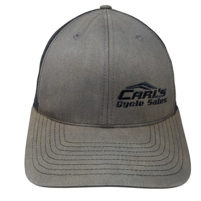 Carl's Cycle Sales Snapback Trucker Hat Gray OS Adjustable Mesh Back Richardson