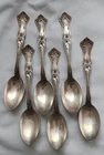 6 International STERLING SILVER Edgewood TEASPOONS ~ 5 ½ inches ~ 126 grams