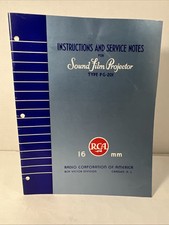 1949 RCA VICTOR 16mm Sound Motion Picture Film Projector Model PG-201 Manual