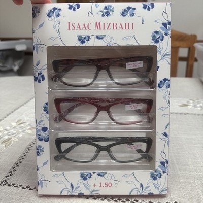 ISAAC MIZRAHI 3 PACK PREMIUM READING GLASSES READERS +1.50