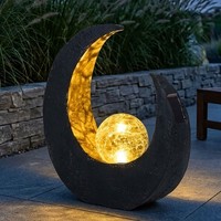Solarlampe AußEnleuchte Gartendeko Led Glaskugel Balkonleuchte Mond Sichel Gold