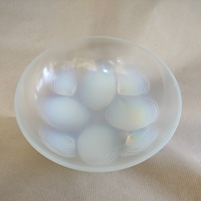 Beschädigte Sabino Paris Opalisierende Glas Austernschale Art Deco Schale signiert Sabino