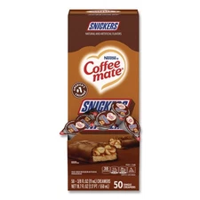 Coffee-mate 61425BX 0.38 oz Mini Cups Liquid Coffee Creamer - Snickers 50/BX New