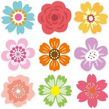 54 Pcs Flower Cutouts Summer Flowers Bulletin Board Decorations Spring...