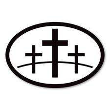 Three Crosses Religious Jesus Vinyl Decal