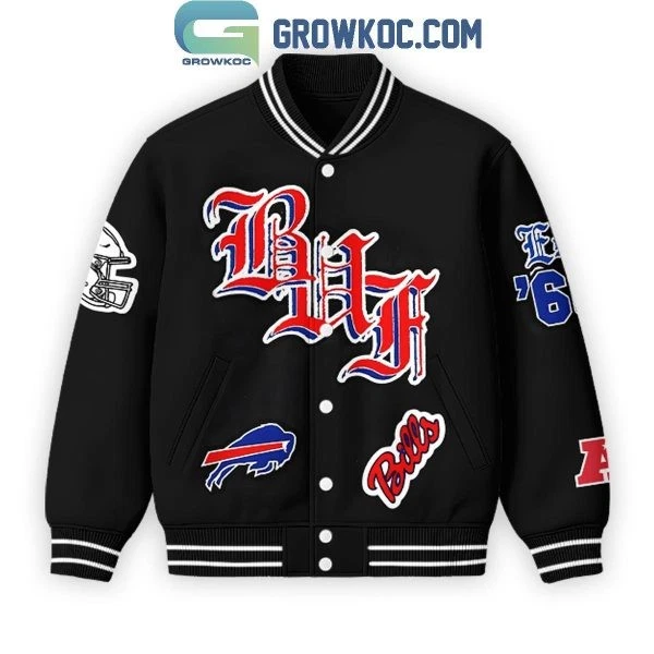 Bills Vintage Cream Old English Baseball Jacket