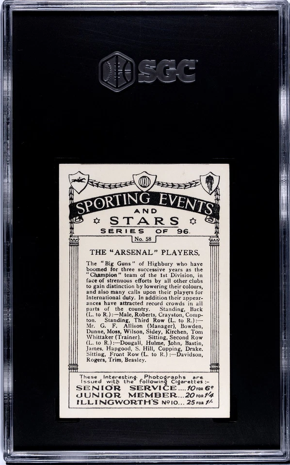 Arsenal Players 1935 J.A. Pattreiouex #58 Sporting Events And Stars - Image 2 of 2