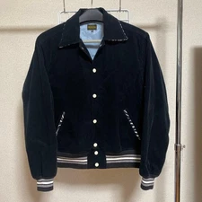 Wacomaria Groupin Black Corduroy Jacket Blouson Soft Comfort Sz M