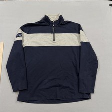 Nautica Sweatshirt Mens XL Blue 1/4 Zip Mock Neck Pullover Striped N83