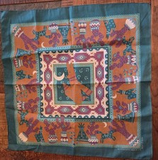 Southwestern Aztec Print Graphic Bandana Turquoise NEW Vintage 1990's Wamcraft