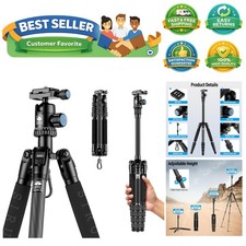 Compact Traveler 5C Tripod 54.3 inches Lightweight Carbon Fiber Travel Tripod...