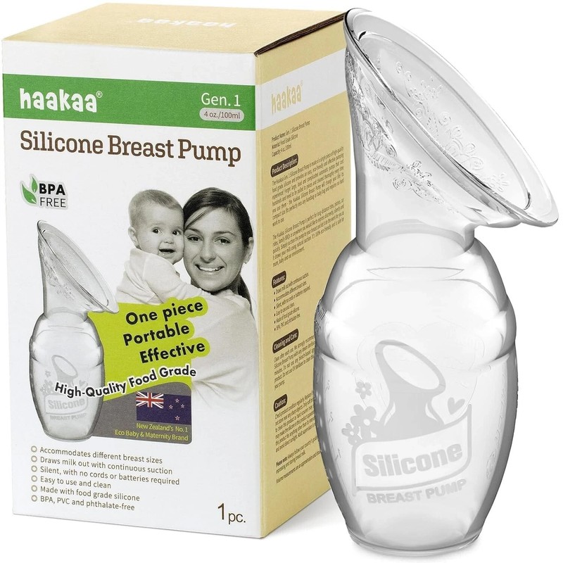 Haakaa Manual Breast Pump 4oz/100ml, New Style Silicone Manual
