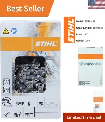 High-Performance 18 Inch Chainsaw Chain - 68 Links, Ideal for Professional Use