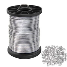 Vinyl Coated Picture Hanging Wire 1.5mm Up to 150lbs,100 Feet(30.5M) Stainles...