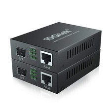 10Gtek [2 Pack] Gigabit Ethernet Media Converter, Open SFP Slot, 10/100/1000M