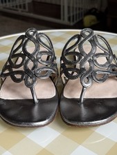 Authentic Prada Metallic Silver Leather Cutou...