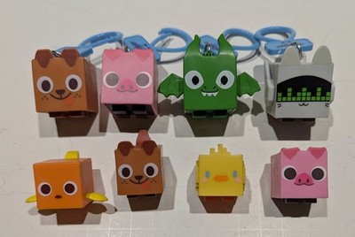 Pet Simulator X Figures Lot of 9   4 Keychains + 5 Minis   Dog Pig Dragon Cat