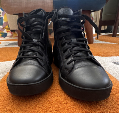 Louis Vuitton Monogram High Top Ankle Lace Up Boots Black/Gray US 7.5