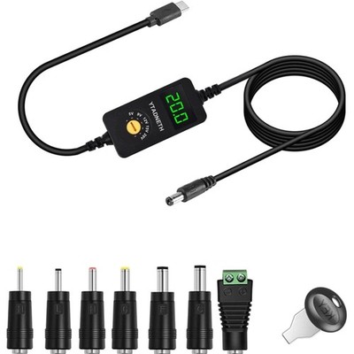 Universal USB C to DC Adapter Cable for Netbook, Tablets, LED Lights