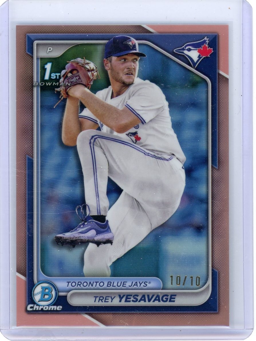 2024 Bowman Draft Trey YeSavage 1st Chrome Rose Gold Refractor /10 Blue Jays