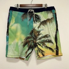 Tommy Bahama Relax Board Shorts Mens 34 Green Tropical Palm Tree Swim Trunks