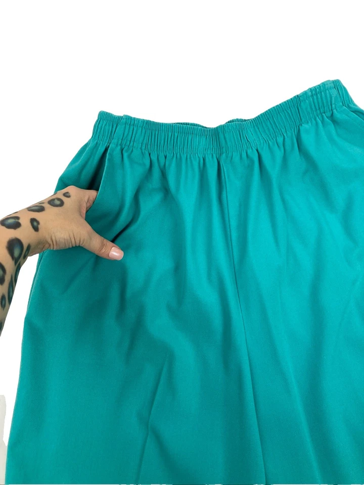 Брюки Nikki для взрослых женщин размер 12 однотонные зеленые прямые с карманами и высокой посадкой сделано в США - Изображение 4 из 4